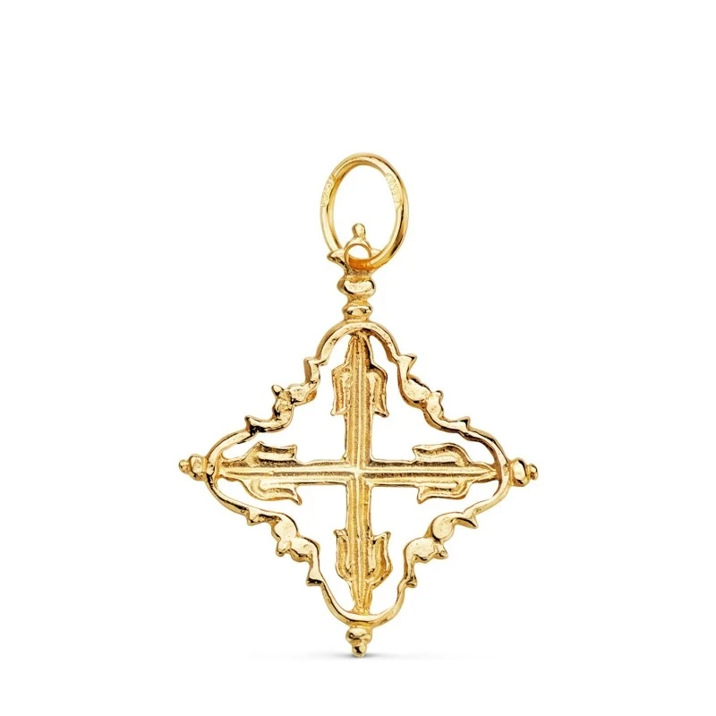 Cruz Mallorquina Colgante Oro 18k Santo Oficio unisex 26 mm. cerco ca