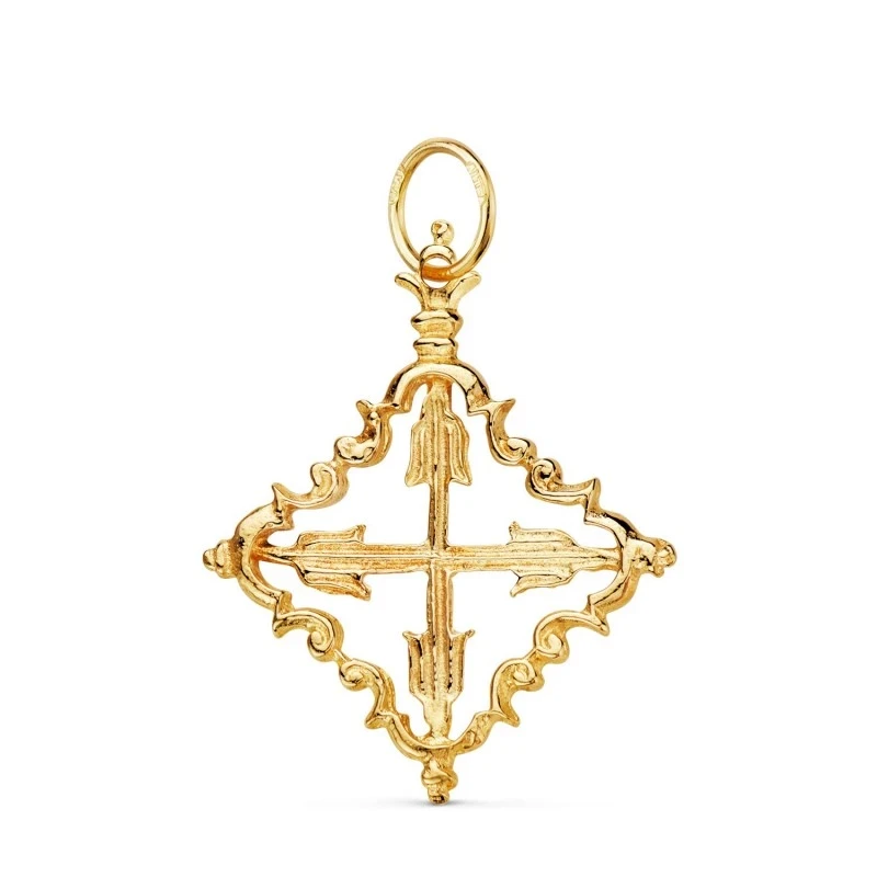 Cruz Mallorquina Colgante Oro 18k Santo Oficio unisex 30 mm. cerco ca