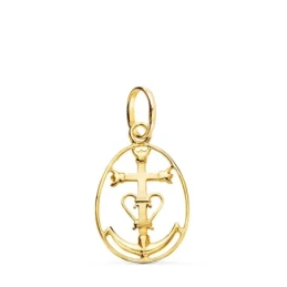 Cruz de la Camarga Colgante Oro 18k unisex 22 mm. cerco calado