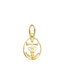 Cruz de la Camarga Colgante Oro 18k unisex 18 mm. calada cerco