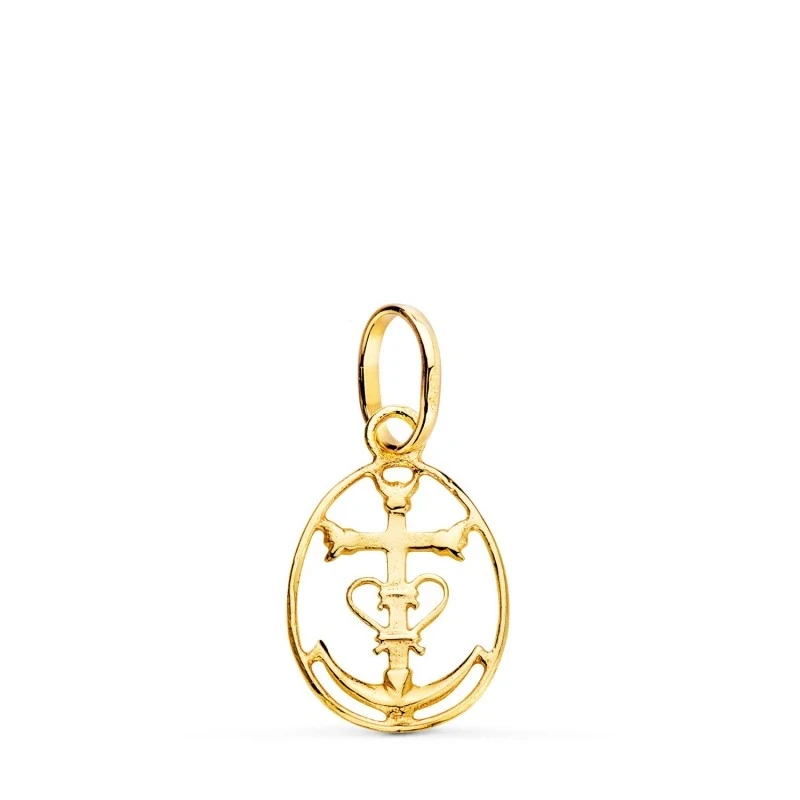 Cruz de la Camarga Colgante Oro 18k unisex 18 mm. calada cerco