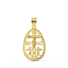 Cruz Caravaca Colgante Amuleto Oro 18k unisex 23 mm. cerco detalles c