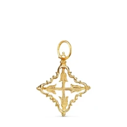 Cruz Mallorquina Colgante Oro 18k Santo Oficio unisex 22 mm. calada b