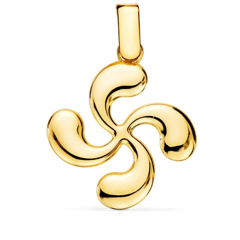 Lauburu Colgante Amuleto Oro 18k unisex 28 mm.