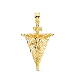 Cristo del Remedio de Ánima Cruz Colgante Oro 18k unisex 35 mm. detal