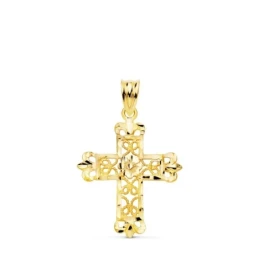 Cruz Colgante Oro 18k unisex 27 mm. filigrana