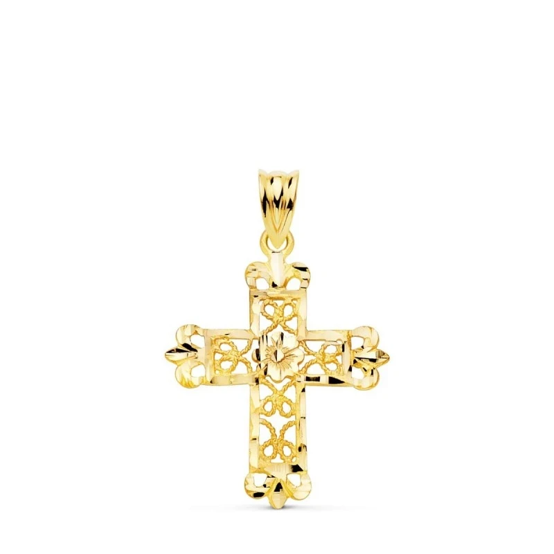 Cruz Colgante Oro 18k unisex 27 mm. filigrana