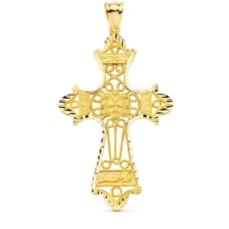 Cruz Colgante Oro 18k unisex 60 mm. filigrana Cruz Malta detalles tal