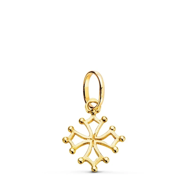 Cruz Occitania Colgante Oro 18k unisex 16 mm. brillo
