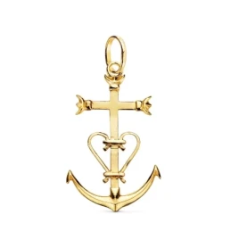 Cruz de la Camarga Colgante Oro 18k unisex 32 mm. lisa brillo