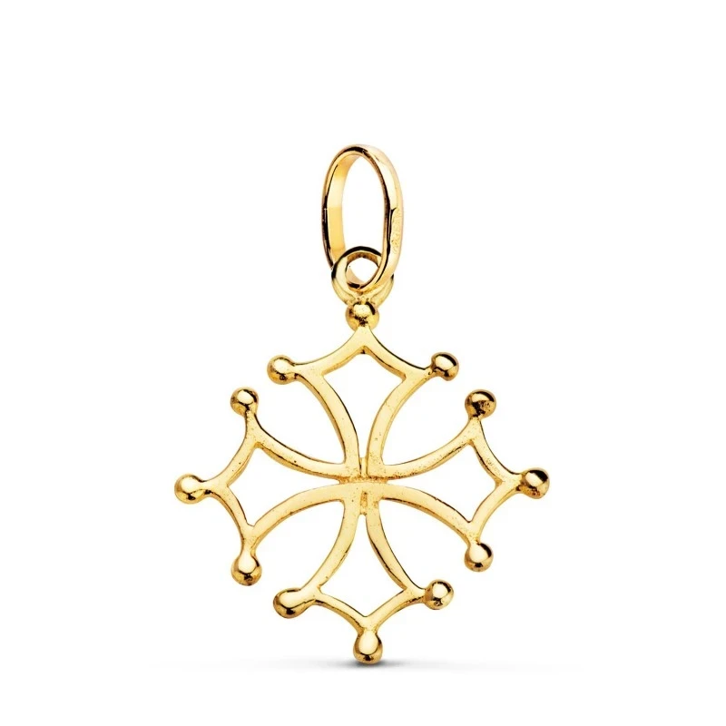 Cruz Occitania Colgante Oro 18k unisex 23 mm. calado