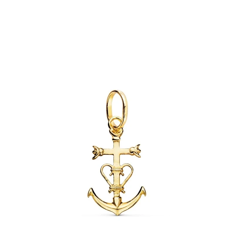 Cruz de la Camarga Colgante Oro 18k unisex 20 mm. brillo