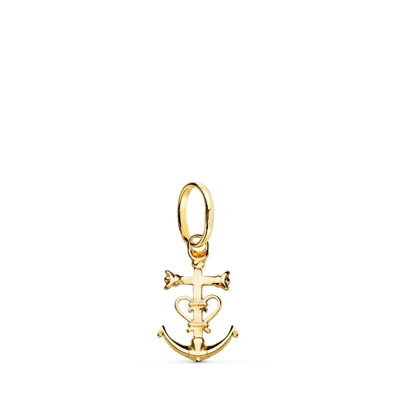 Cruz de la Camarga Colgante Oro 18k unisex 16 mm. brillo