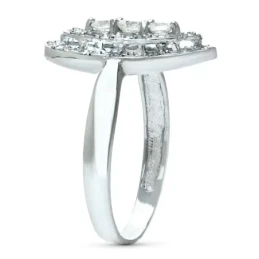 Sortija Oro Blanco 18k mujer cabeza ovalada aros calados combinados c