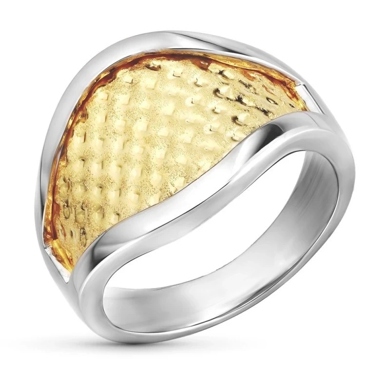 Sortija Oro Bicolor 18k mujer cabeza detalles