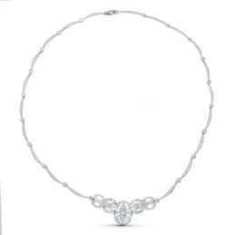 Gargantilla Oro Blanco 18k mujer 42 cm. semirrígida detalle centro 40