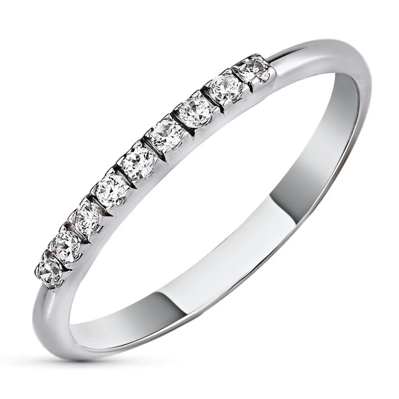 Sortija Oro Blanco 18k mujer cabeza circonitas