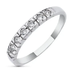 Sortija Oro Blanco18k mujer circonitas centro cabeza