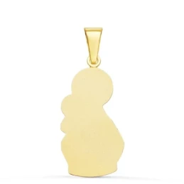 Virgen del Carmen Colgante Oro 18k unisex 28 mm. silueta tallada. Gra