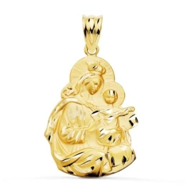 Virgen del Carmen Colgante Oro 18k unisex 24 mm. silueta realista det