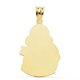 Virgen del Carmen Colgante Oro 18k unisex 24 mm. silueta tallada. Gra