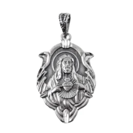 Corazón de Jesús Virgen del Carmen Escapulario Plata Ley 925m unisex
