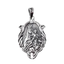 Corazón de Jesús Virgen del Carmen Escapulario Plata Ley 925m unisex