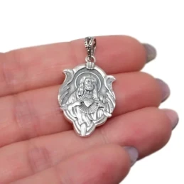 Corazón de Jesús Virgen del Carmen Escapulario Plata Ley 925m unisex