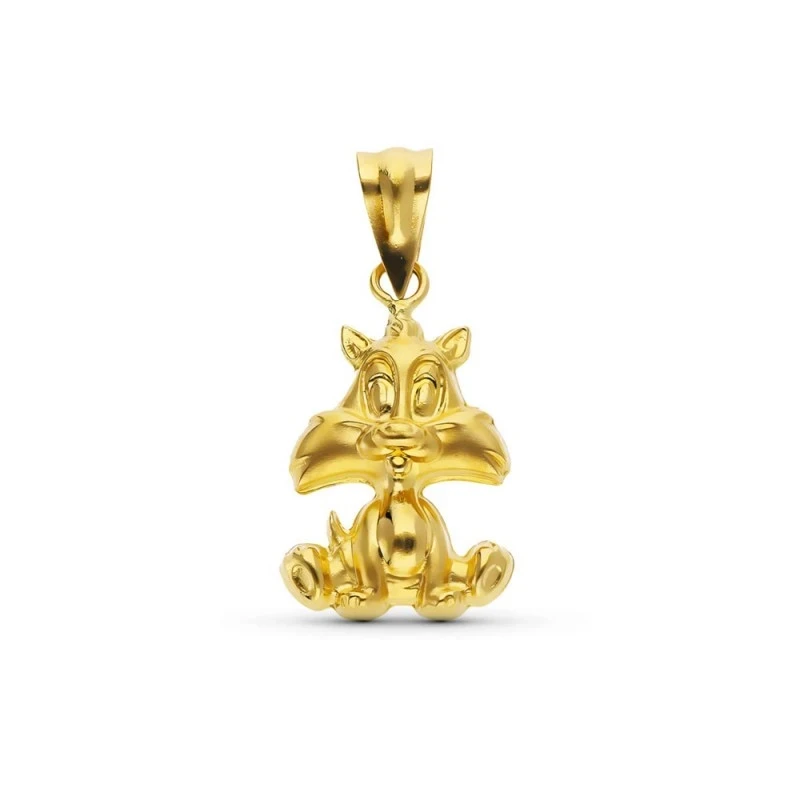 Silvestre Looney Tunes Colgante Oro 18k unisex 19 cm. detalles realis