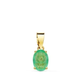 Colgante Oro 18k mujer 8 mm. cuarzo verde 8 mm. garras