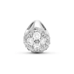 Colgante Oro Blanco 18k mujer bola detalle circonitas