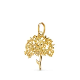 Colgante Oro 18k mujer 18 mm. árbol biznaga tallada