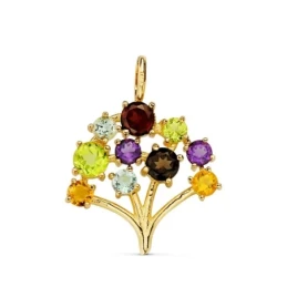 Árbol de la Vida Colgante Amuleto Oro 18k mujer 19 mm. circonitas col