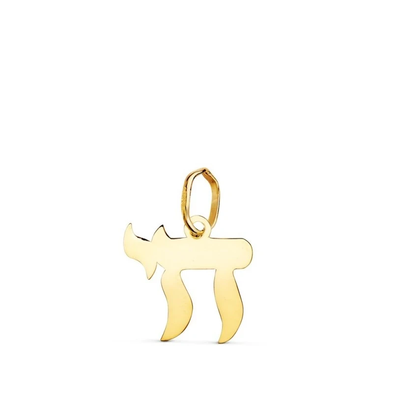Colgante Oro 18k unisex 12 mm. silueta JAI símbolo de la vida