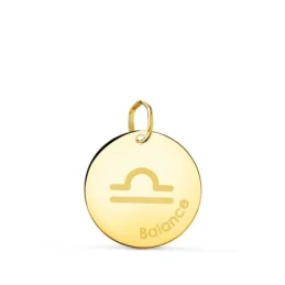 Libra Horóscopo Colgante Oro 18k unisex 16 mm. francés BALANCE