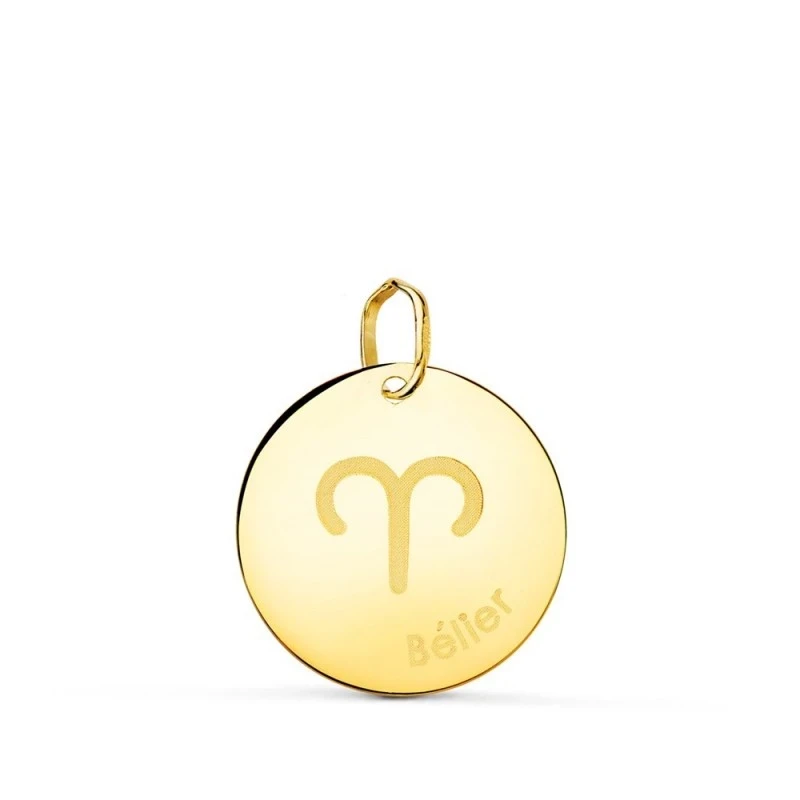 Aries Horóscopo Colgante Oro 18k unisex 16 mm. francés BÉLIER
