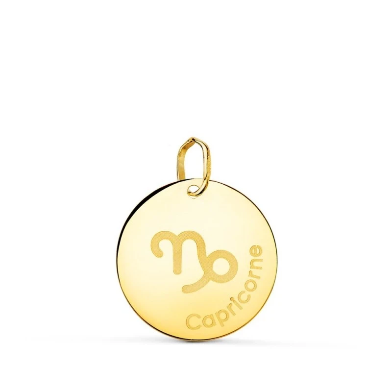 Capricornio Horóscopo Colgante Oro 18k unisex 16 mm. francés CAPRICOR
