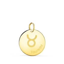 Tauro Horóscopo Colgante Oro 18k unisex 16 mm. francés Taureau