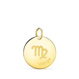 Virgo Horóscopo Colgante Oro 18k unisex 16 mm. francés Vierge. Grabac