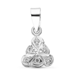 Colgante Oro Blanco 18k mujer 9 mm. triángulo circonitas