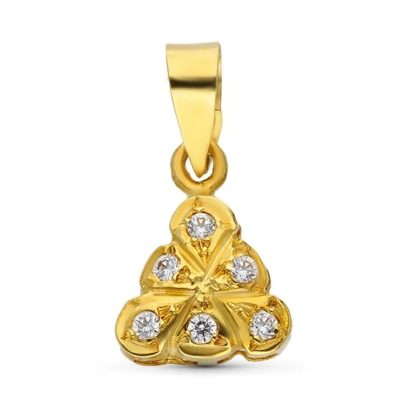 Colgante Oro 18k mujer 9 mm. triángulo circonitas