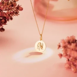 Capricornio Horóscopo Colgante Oro 18k mujer 13 mm. matizada