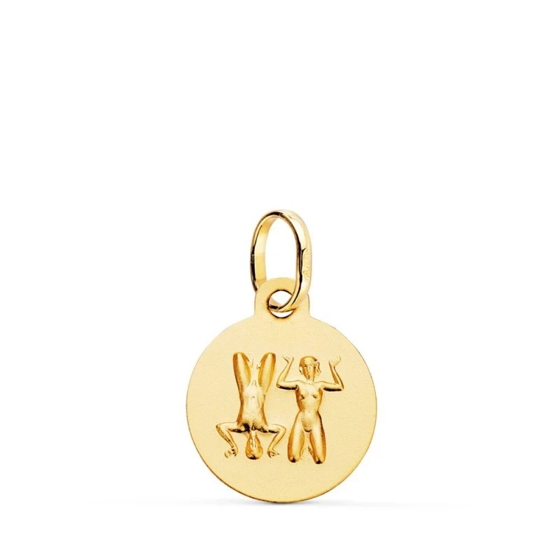 Géminis Horóscopo Colgante Oro 18k mujer 13 mm. matizada