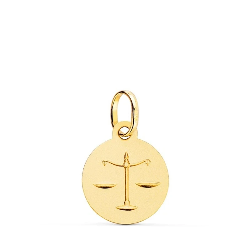 Libra Horóscopo Colgante Oro 18k mujer 13 mm. matizada