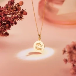 Piscis Horóscopo Colgante Oro 18k mujer 13 mm. matizada