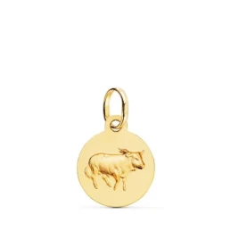 Tauro Horóscopo Colgante Oro 18k mujer 13 mm. matizada