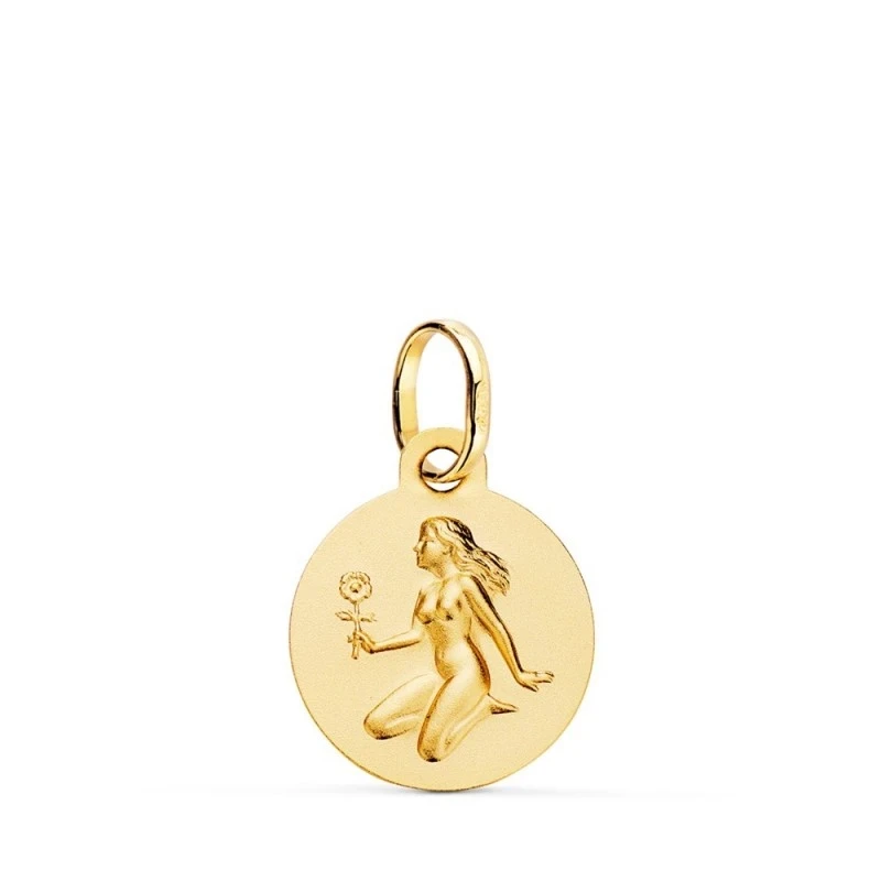 Virgo Horóscopo Colgante Oro 18k mujer 13 mm. matizada