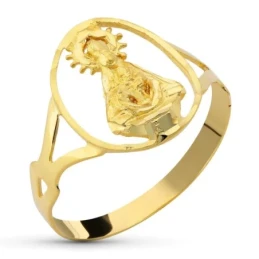 Virgen Tíscar Sortija Oro 18k mujer cerco calado