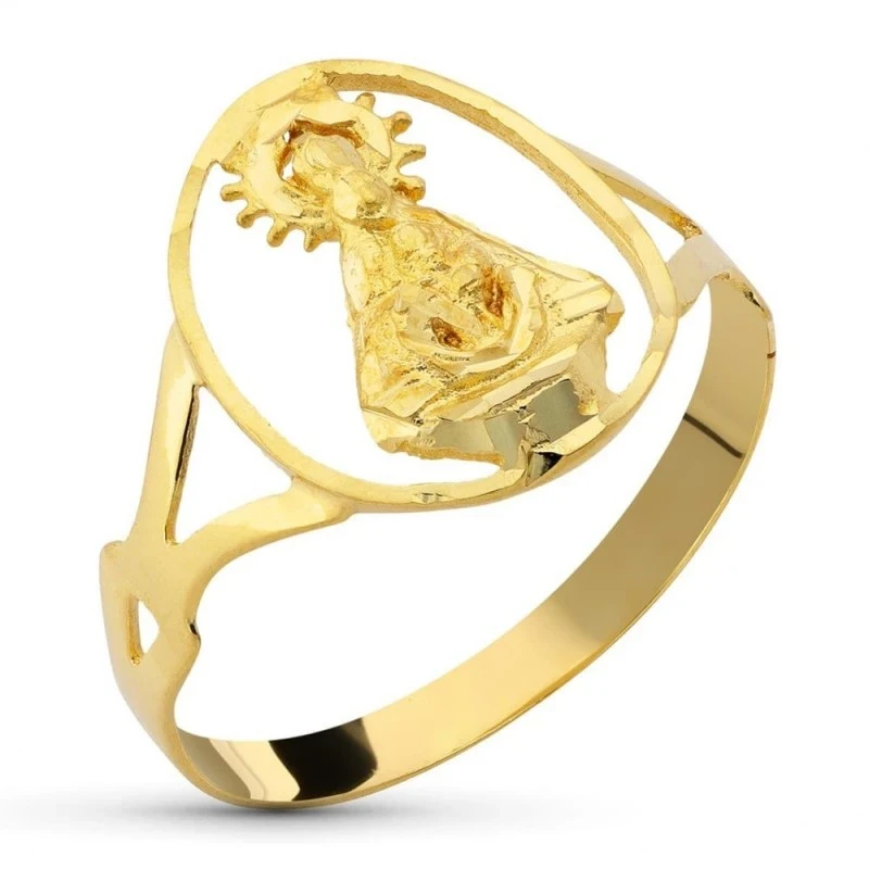 Virgen Tíscar Sortija Oro 18k mujer cerco calado