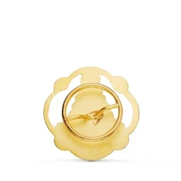 Virgen del Rocío Pin Solapero Oro 18k unisex 20 mm. forma pandereta d